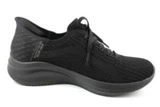 Skechers Women's Hands Free Slip-ins Ultra Flex 3.0 - Brilliant Path Sneaker 10 Wide Black/Black