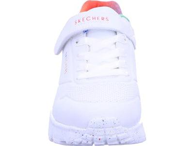 Skechers Kids Girls UNO LITE-Rainbow SPECKS Sneaker, White/Multi, 4.5 Big Kid