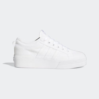 adidas Originals Women's Nizza Platform, White/White/White, 9