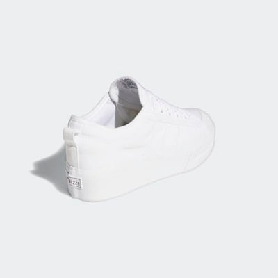 adidas Originals Women's Nizza Platform, White/White/White, 9