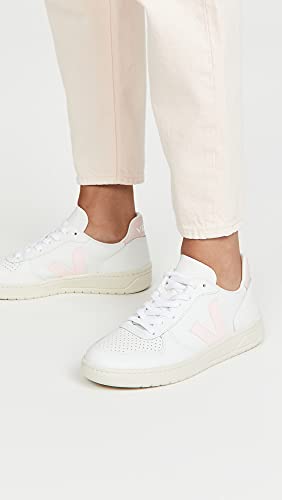 Veja Women's V-10 Sneakers, Extra/White/Petale, 10 Medium US