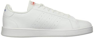 adidas Men's Grand Court Base Fashion Sneakers White/Blue/Activered 8.5