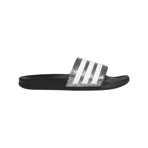 adidas Adilette Comfort Slides Sandal, Core Black/White/Core Black, 4 US Unisex Big Kid