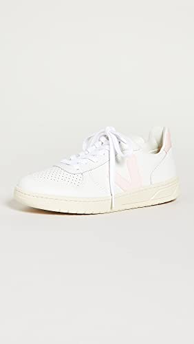 Veja Women's V-10 Sneakers, Extra/White/Petale, 10 Medium US