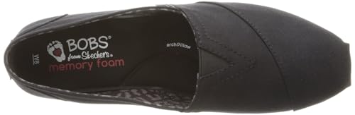 Skechers Women's Bobs Plush-Peace & Love Ballet Flat, Black, 9