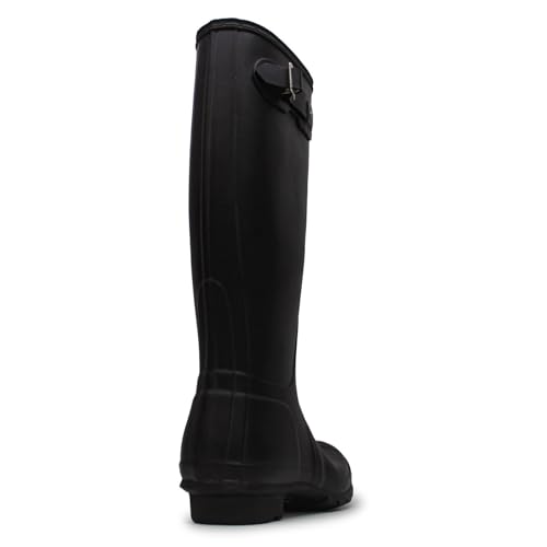 HUNTER Women's Original Tall Rain Boot (7 M US, Black/MATT)