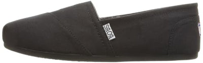 Skechers Women's Bobs Plush-Peace & Love Ballet Flat, Black, 9