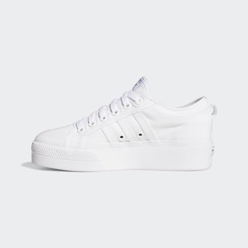 adidas Originals Women's Nizza Platform, White/White/White, 9