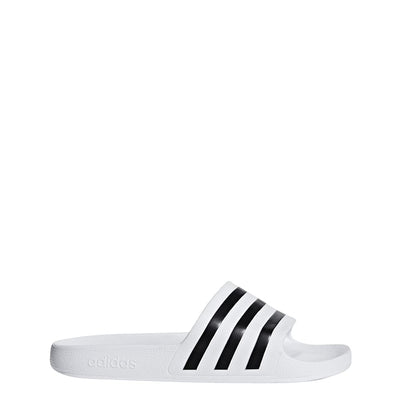 adidas unisex adult Adilette Aqua Slide Sandal, White/Core Black/White, 5 Women Men US