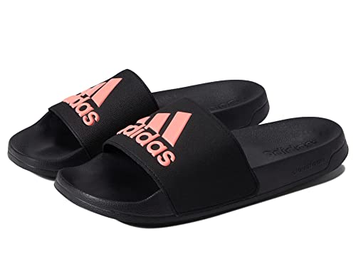 adidas Adilette Shower Black/Acid Red/Black Men's 9, Women's 10 Medium