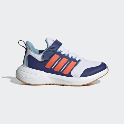 adidas Boy's Fortarun 2.0 Elastic (Little Kid/Big Kid) White/Solar Red/Victory Blue 5 Big Kid M