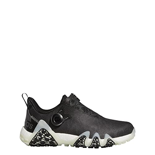 adidas Women's CodeChaos 22 BOA Spikeless Shoes, Core Black/Linen Green/Dark Silver Metallic, 9