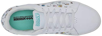 Skechers Men's Women's Go Drive Dogs at Play Spikeless Golf Shoe, White/Blue, 9