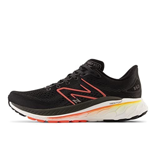 New Balance Men's Fresh Foam 860 V13 Running Shoe, Black/Neon Dragonfly, 16 Medium