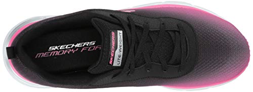 Skechers Women's Fashion Fit - Build Up, Sneakers, Black/Hot Pink, 7.5 US M