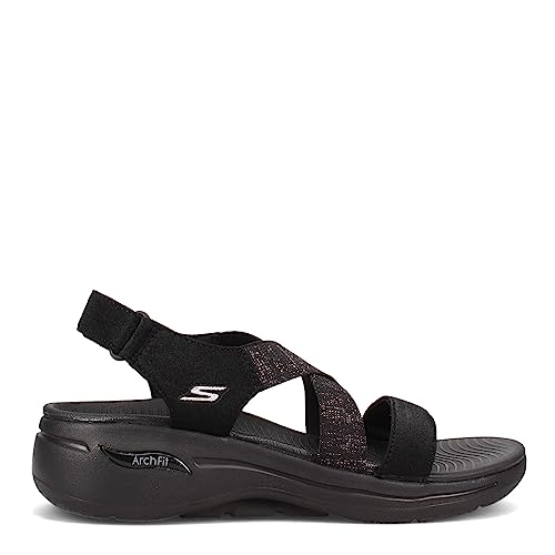 Skechers Go Walk Arch Fit Cross Band Quarter Strap Black 10 B (M)