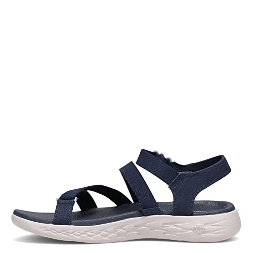 Skechers Women's ON-The-GO 600 Stretch FIT Sandal Sport, Navy, 8