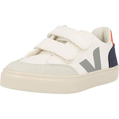 Veja Small V-12 Hook and Loop (Little Kid/Big Kid) Extra White/Multicolor/Nautico Unisex EU 29 (US 12 Little Kid) M