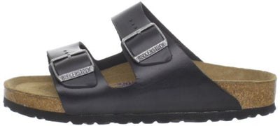 Birkenstock Arizona Birkibuc Sandal,Black Amalfi Leather Soft Footbed,12-12.5 D(M) US Men