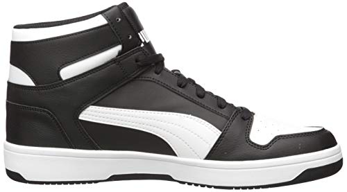 PUMA Mens Rebound Layup Sneaker, PUMA Mens black-PUMA Mens white, 10.5