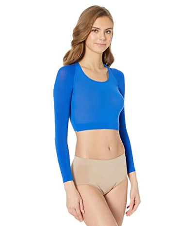 SPANX Long Sleeve Arm Tights™ Layering Shirt for Women – Blended Nylon – 360-Degree Coverage, Opaque Cobalt LG-XL One Size