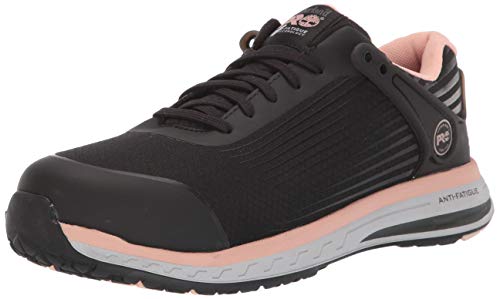 Timberland PRO Men's Drivetrain Low Composite Safety Toe Electrical Hazard Athletic Work Shoe, Black/Pink, 7.5