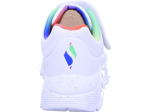 Skechers Kids Girls UNO LITE-Rainbow SPECKS Sneaker, White/Multi, 4.5 Big Kid