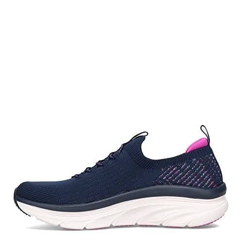 Skechers Women's D'LUX Walker Star Stunner Sneaker, Navy, 7