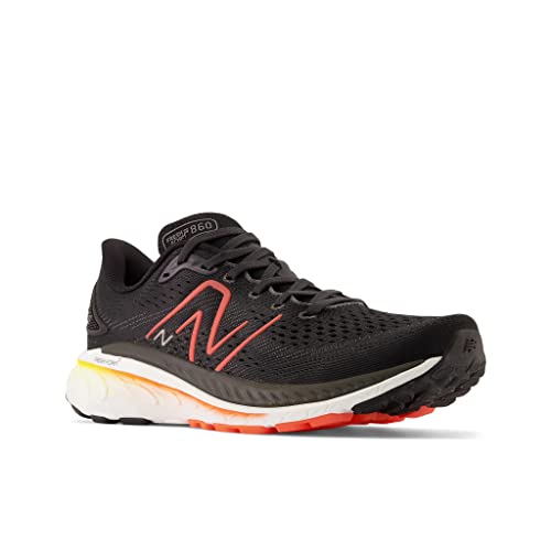 New Balance Men's Fresh Foam 860 V13 Running Shoe, Black/Neon Dragonfly, 16 Medium