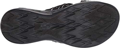 Skechers womens On-the-go 600 Sunrise Slide Sandal, Black, 10 US