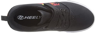 HEELYS Boy's Pro 20 X2 (Little Kid/Big Kid) Black/Red/Yellow Flame 5 Big Kid, Men's 5 M