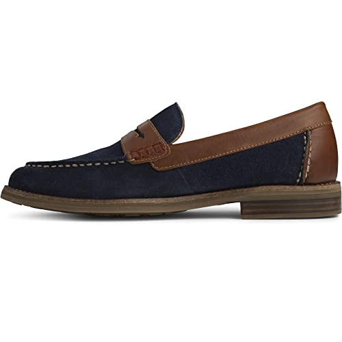 Sperry Mens Topsfield Penny Loafer, Navy/Brown, 11.5