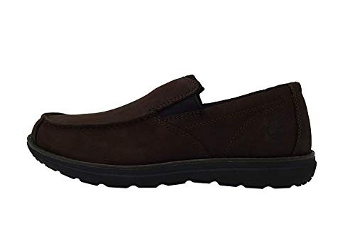 Timberland Men’s Edgemont Moc Toe Nubuck Slip On Loafers Suede Shoes (10 D(M) US, Brown Slip On)