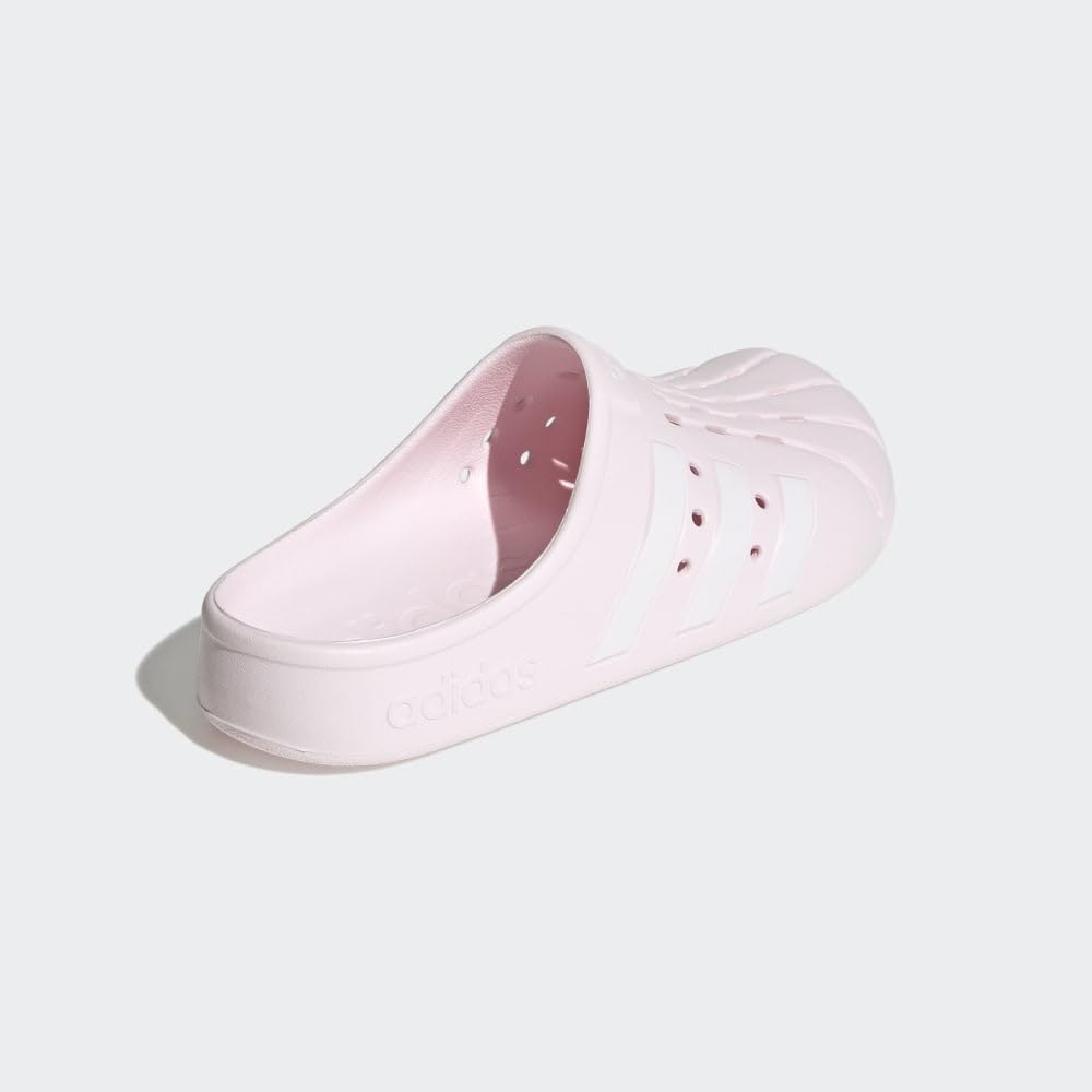 adidas Unisex Adilette Clog Slide Sandal, Almost Pink/White/Almost Pink, 13 Women/12 Men