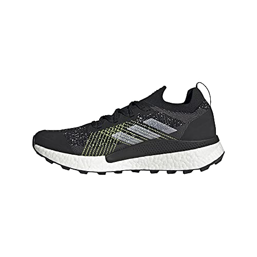 adidas Men's Terrex Two Ultra Primeblue Trail Running Shoes, Core Black/Cloud White/Solar Yellow - 9.5