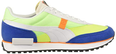 PUMA Men's Future Rider Play On Sneakers Puma White/Fizzy Lime/Puma Royal 8 D - Medium