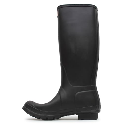 HUNTER Women's Original Tall Rain Boot (7 M US, Black/MATT)