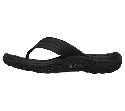 Skechers Women's Reggae Spectral Memory Foam Sandal, Black, 7 M US