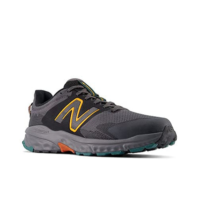 New Balance Men's Fresh Foam 510 V6 Trail Running Shoe, Magnet/Black/Hot Marigold, 7 X-Wide