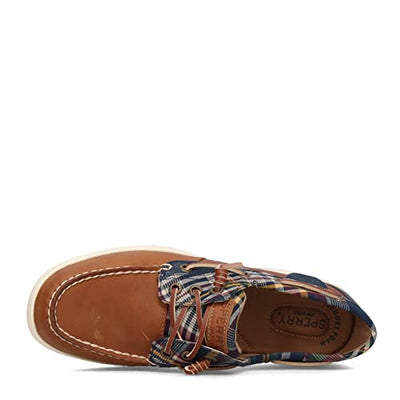 Sperry Rosefish Plaid Tan/Navy 9.5 M (B)