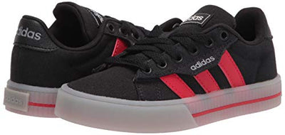 adidas Daily 3.0 Skate Shoe, Black/Black/Grey, 11 US Unisex Little Kid