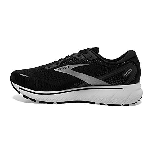 Brooks Women's Ghost 14 Neutral Running Shoe - Black/White/Silver - 6.5 Wide