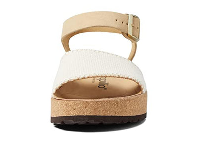 Birkenstock Papillio Glenda Platform Sandal Natural/Almond Canvas/Suede EU 39 (US Women's 8-8.5) Narrow