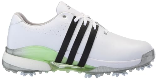 adidas Women's Tour360 24 Golf Shoes, Footwear White/Core Black/Green Spark, 7.5