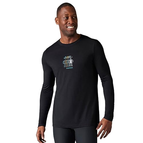 Smartwool Men's Merino Sport 150 Logo Ls Graphic Tee Black L