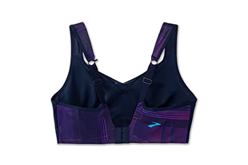 Brooks Women's Convertible Sports Bra for High Impact Running, Workouts & Sports with Maximum Support - Matrix Navy Print - 34 B