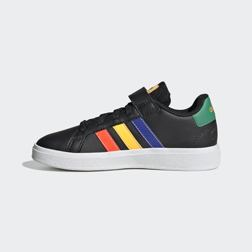 adidas Boy's Grand Court 2.0 EL (Little Kid/Big Kid) Core Black/Lucid Blue/Court Green 1.5 Little Kid M