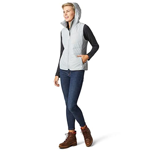 Smartwool Women's Smartloft Merino Wool Hoodie Vest (Regular Fit), Storm Gray, Large