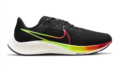 Nike Air Zoom Pegasus 38 Mens Running Trainers DQ4994 Sneakers Shoes (UK 8.5 US 9.5 EU 43, Black Volt Green Strike 010)