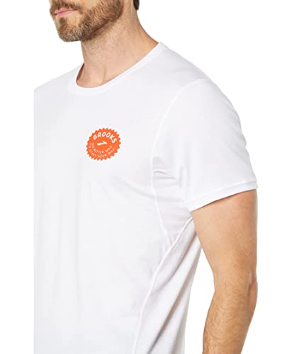 Brooks Distance Graphic Short Sleeve White/Cereal MD